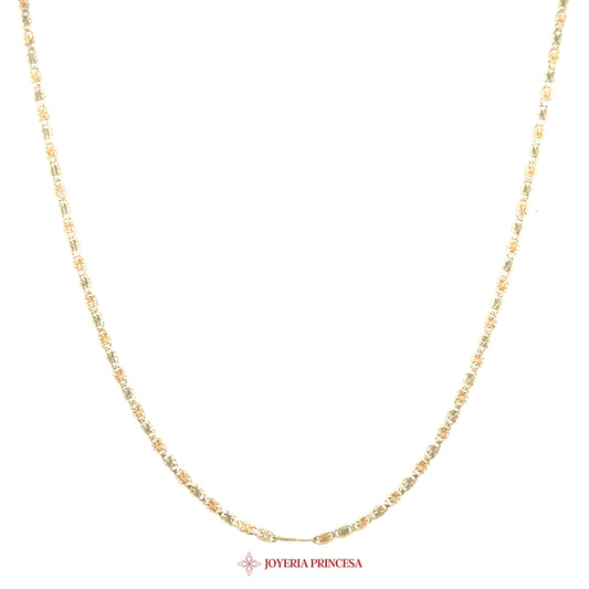 10K 18in Valentino 10K Gold Necklace with Textured Links