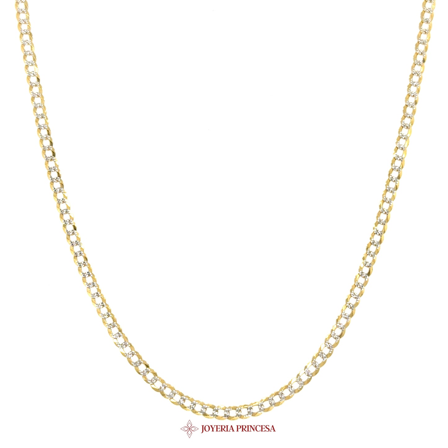 10K 20in Cuban Necklace with Simulated Stones