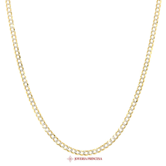 10K 20in Cuban Necklace with Simulated Stones