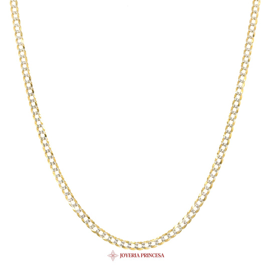 10K 22in Cuban Necklace with Sparkling Stones