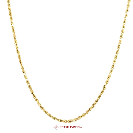 10K 16in Yellow Gold Rope Necklace