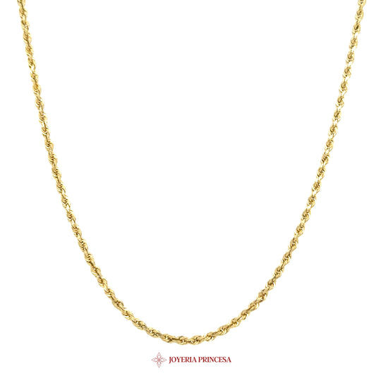 10K 18in Yellow Gold Rope Necklace