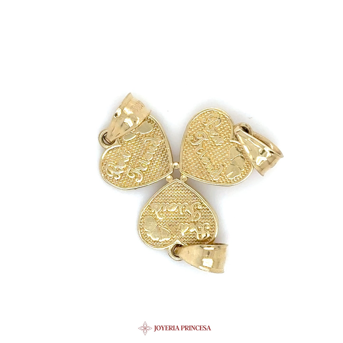 14K Gold Heart Pendant with Engraved Friendship Motif