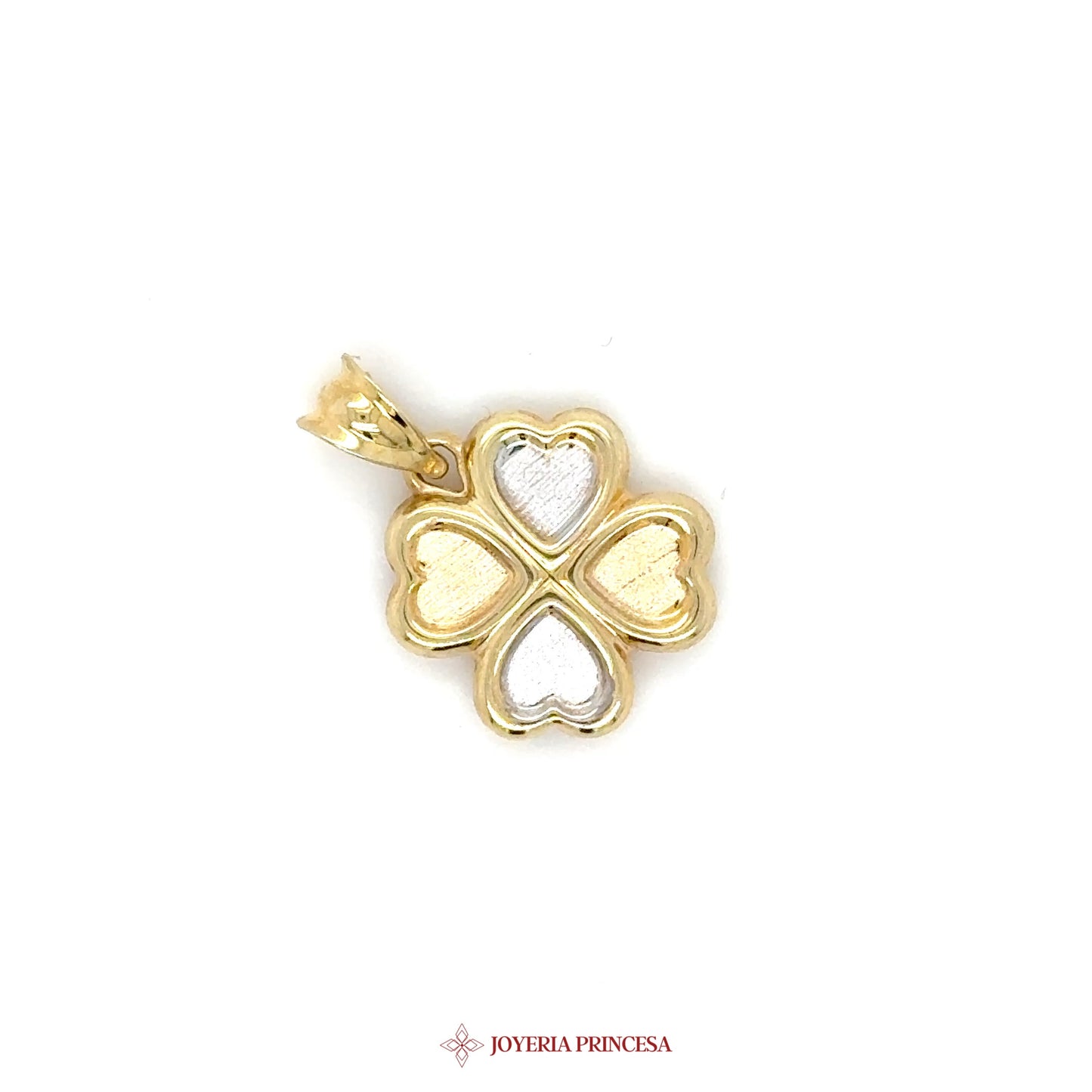 14K Gold and Silver Heart Motif Pendant