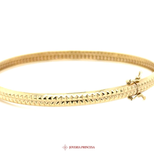 14K Textured Bangle Bracelet