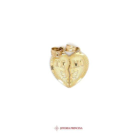 14K Heart Pendant with 'Te Amo' Motif [UN-3441]