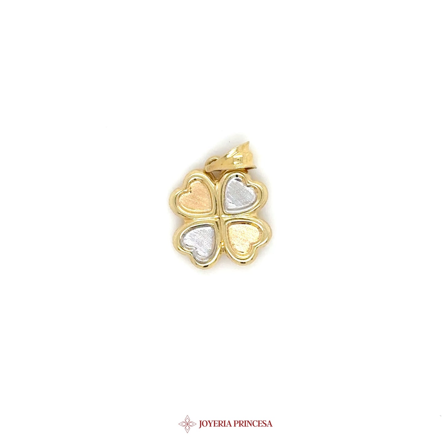 14K Gold and Silver Heart Motif Pendant (UN-3454)