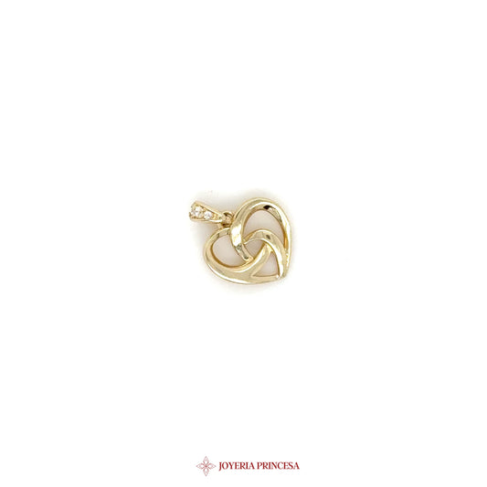 14K Gold Heart Pendant with Intertwined Design