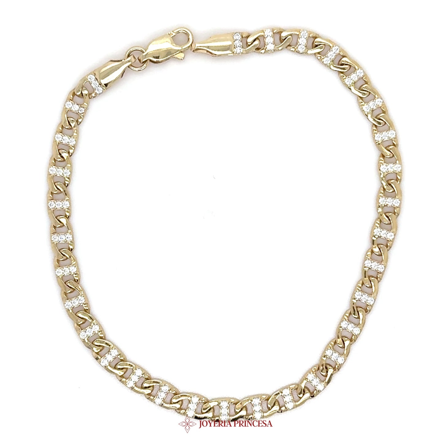 14K Gold Bracelet with CZ Accents