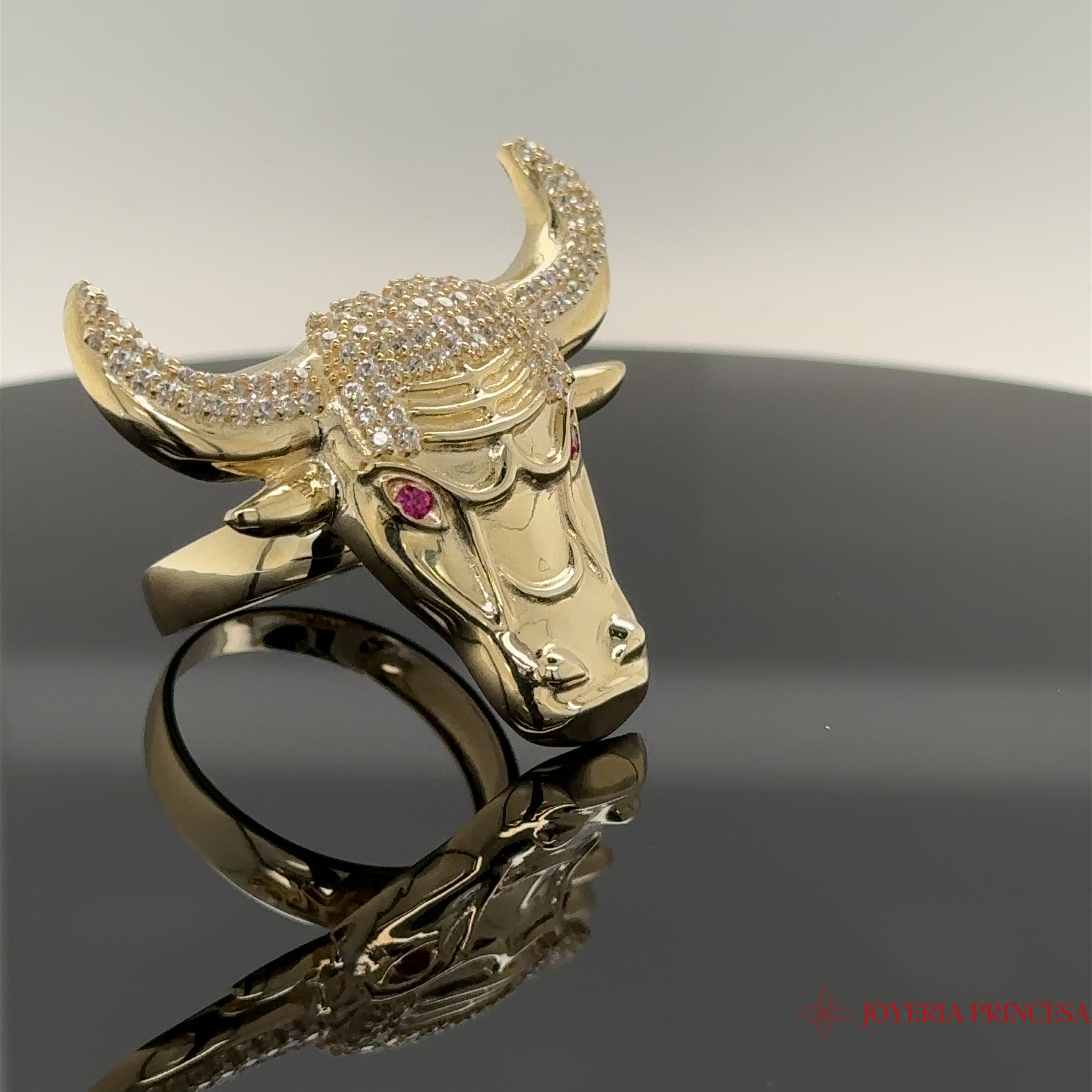 Mens gold hot sale bull ring