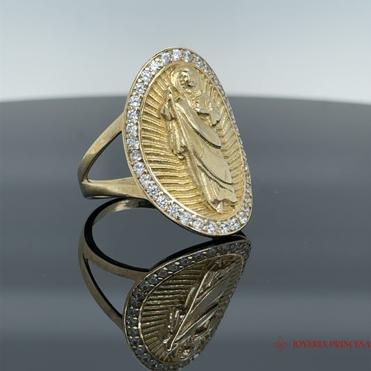 14K Oval San Judas Ring