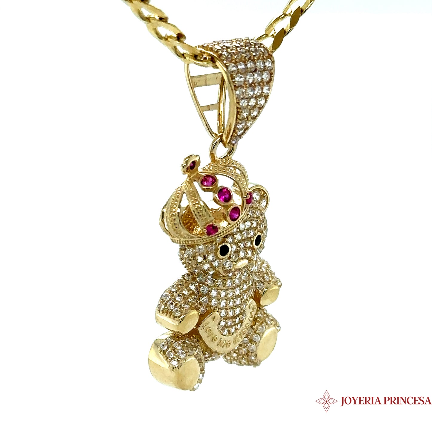 10K King Teddy Bear Pendant