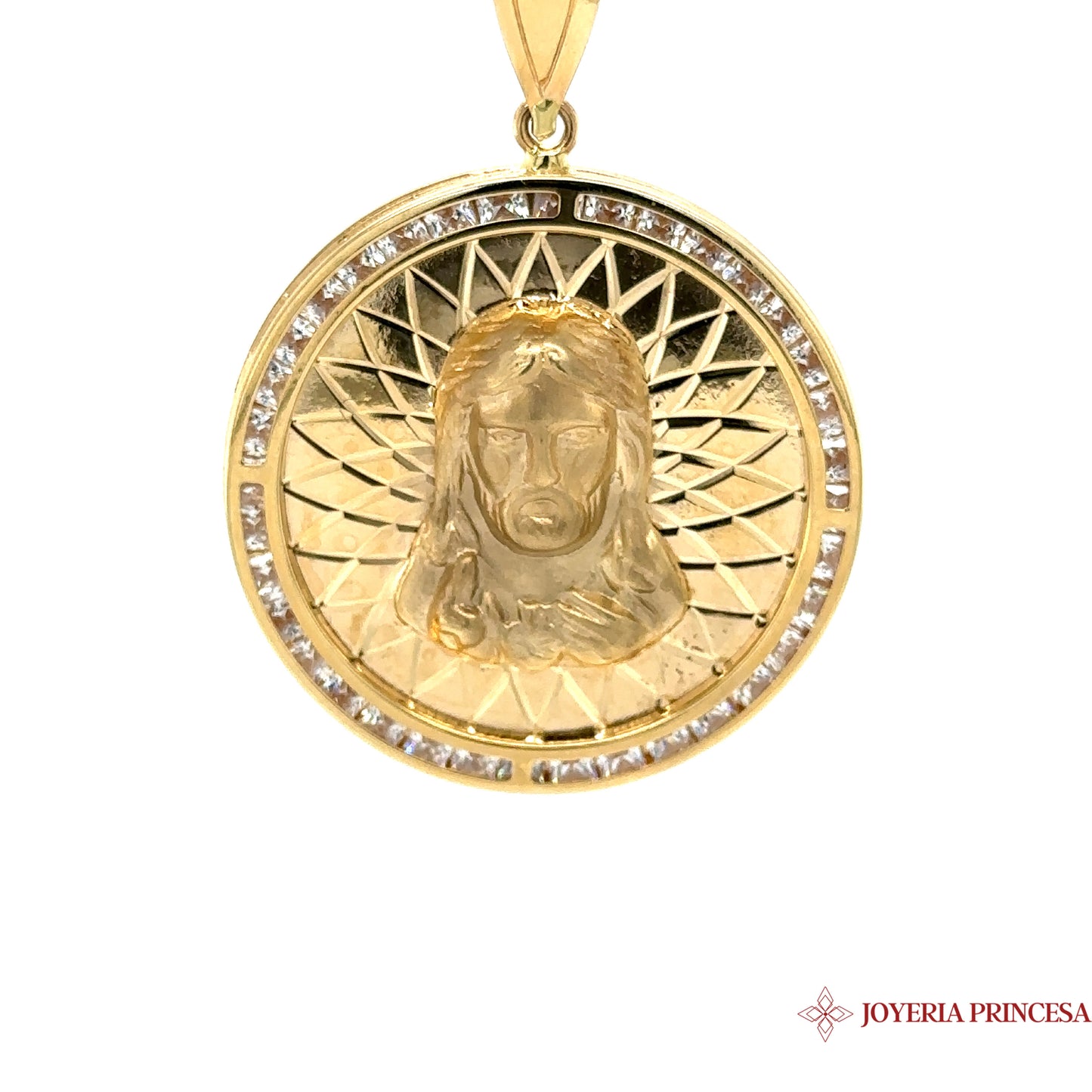 14K Diamond Cut Double-sided Jesus Christ + Mary Virgin Pendant