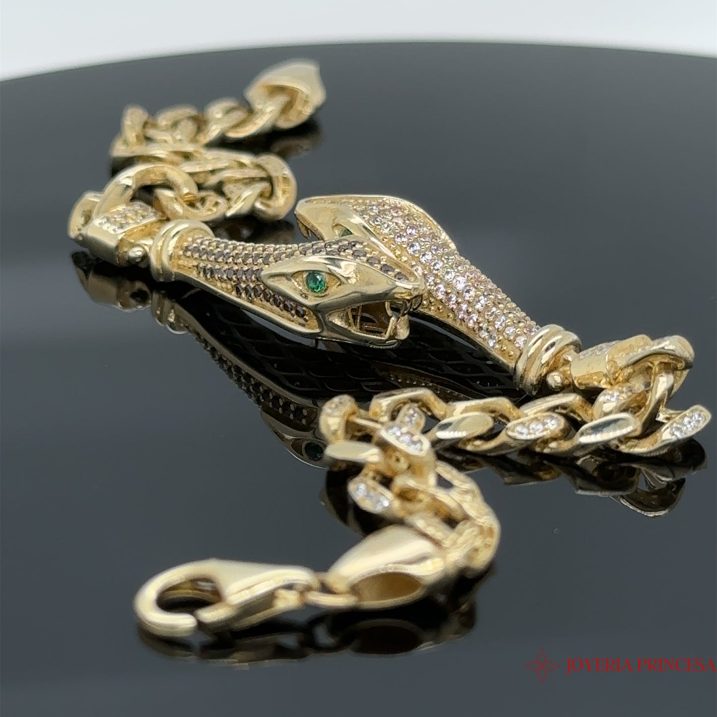 10K Gold Double Serpent Bracelet