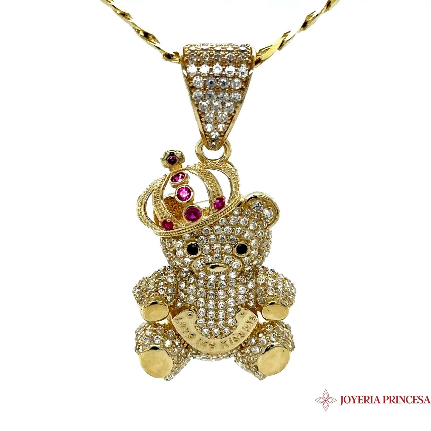 10K King Teddy Bear Pendant