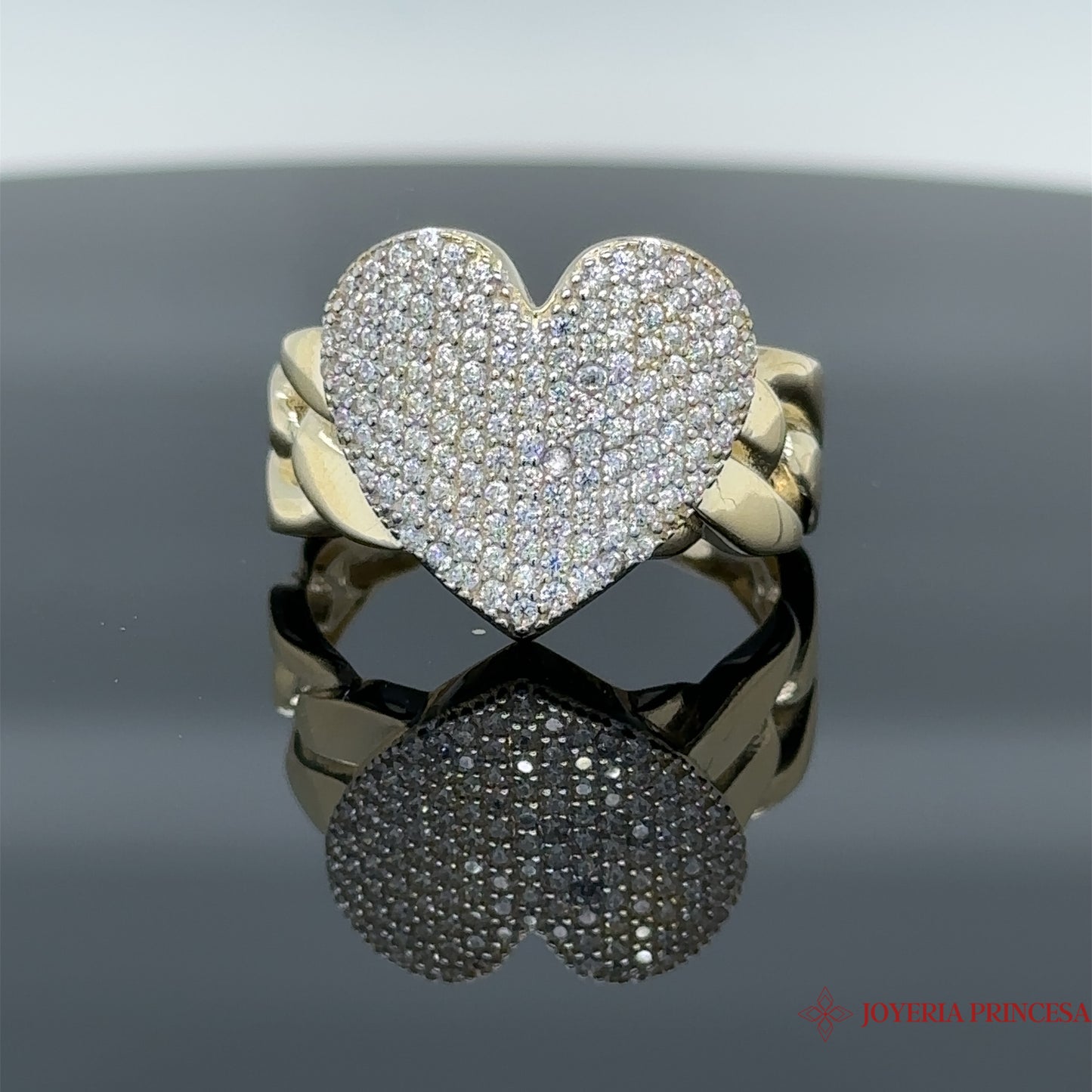 14K Chain-style Heart Ring