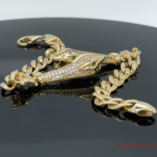 10K Gold Double Serpent Bracelet