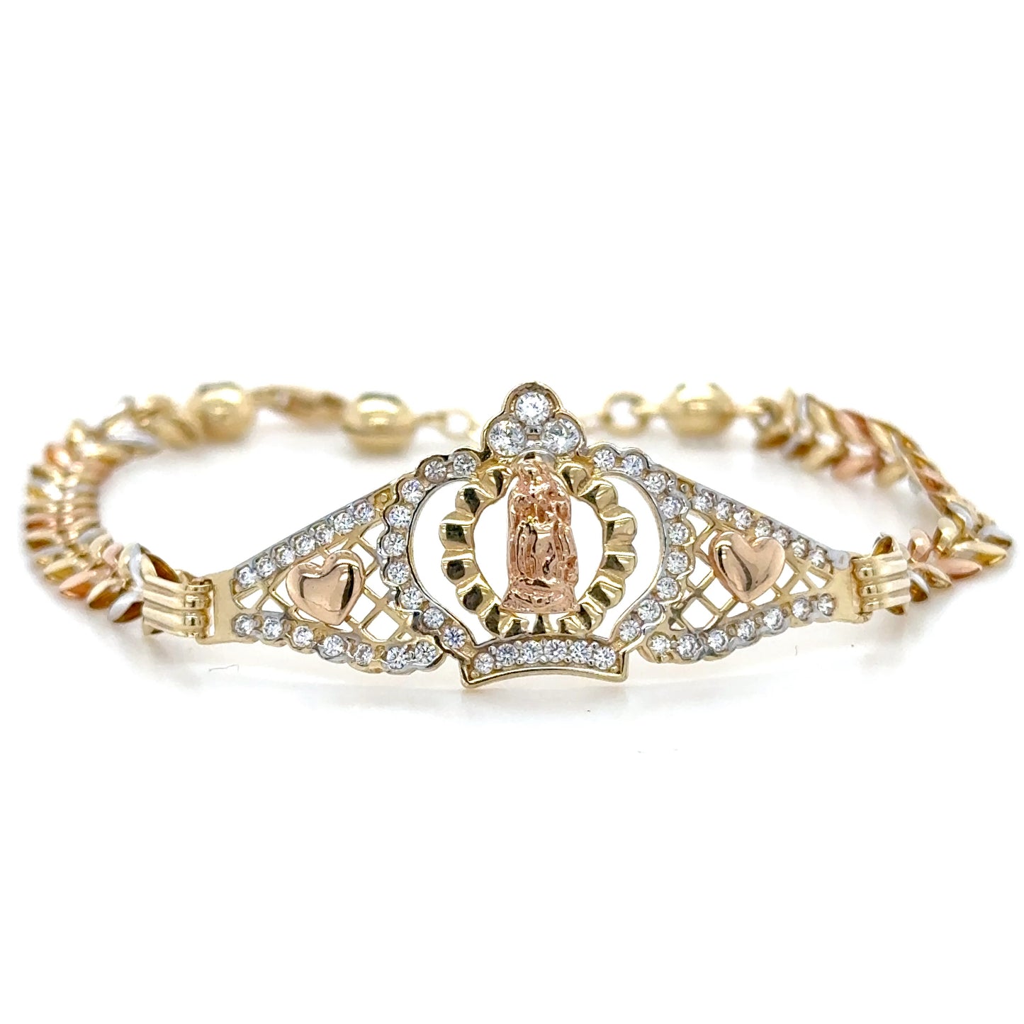 14K 3 Tone Gold Quinceañera Bracelet