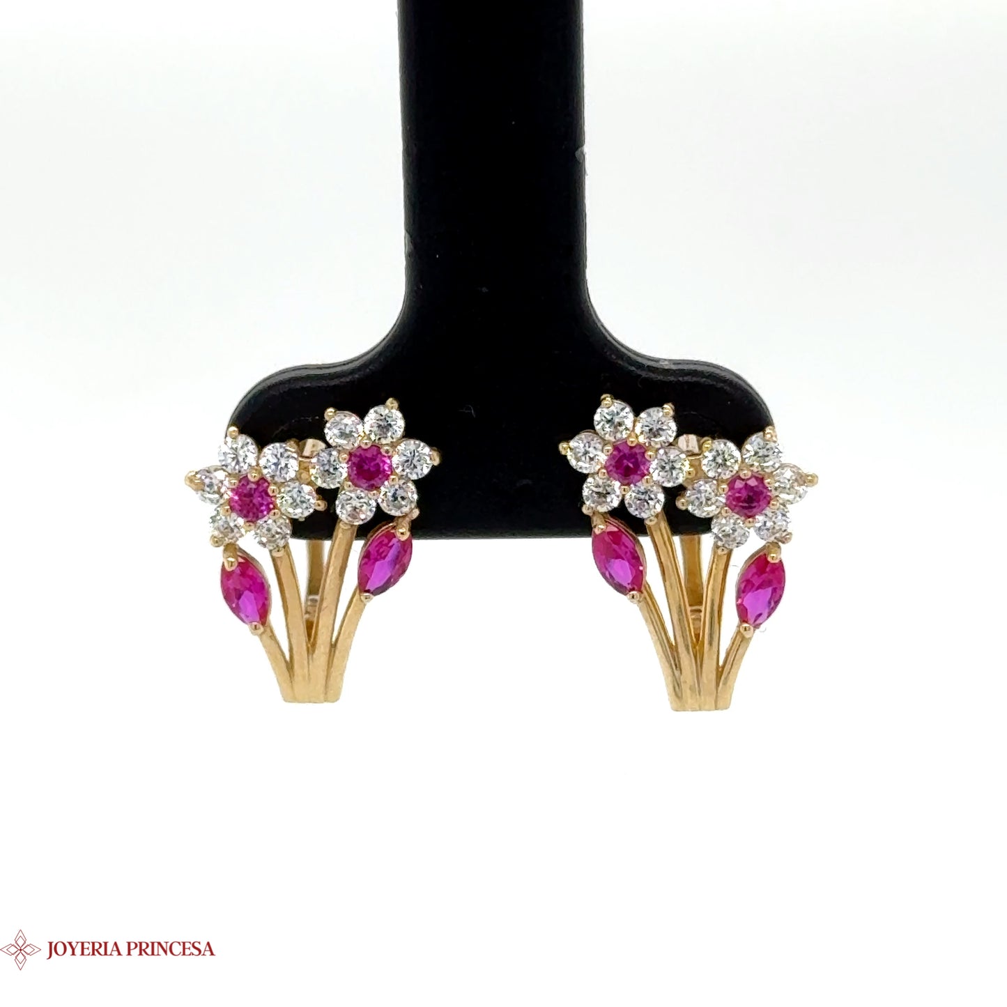 Blooming Marquise Ruby Earrings