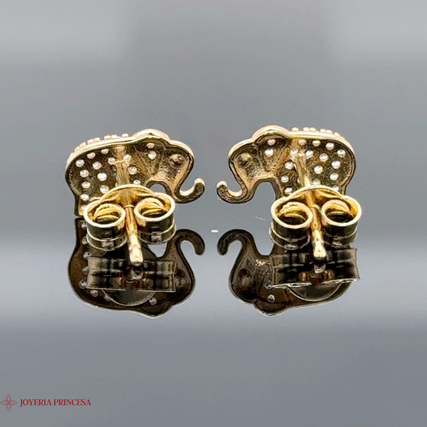 Majestic Elephant 14K Gold Stud Earrings