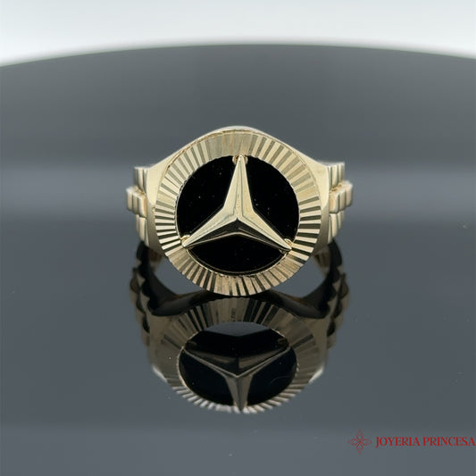 14K Diamond Cut Mercedes Ring