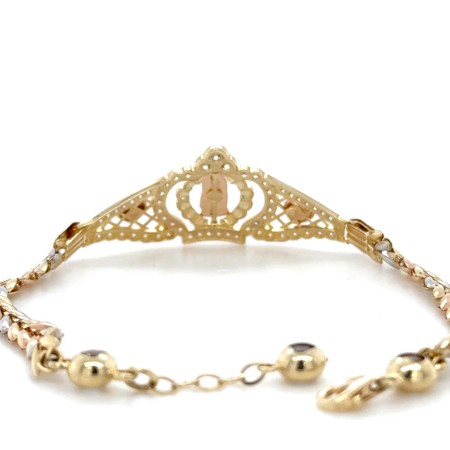 14K 3 Tone Gold Quinceañera Bracelet