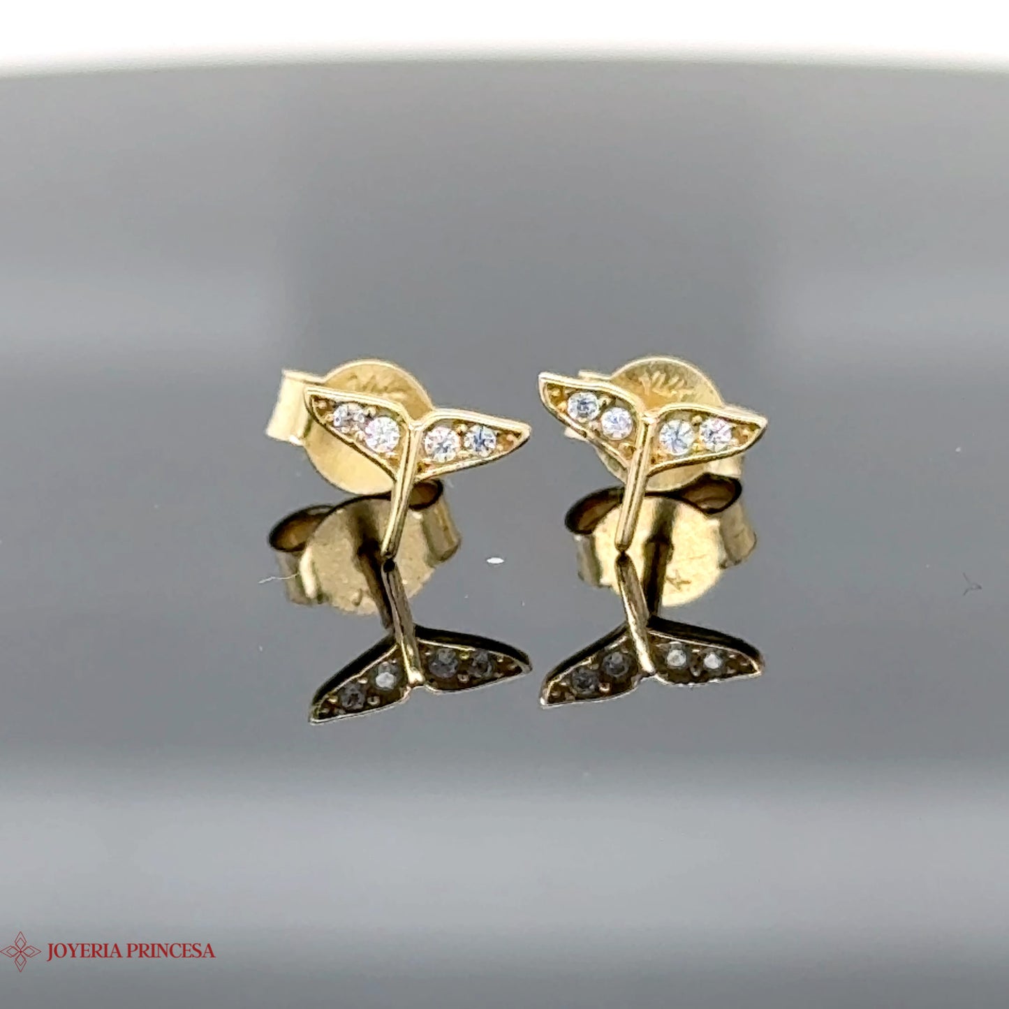 Sparkling Wings 14K Gold Stud Earrings