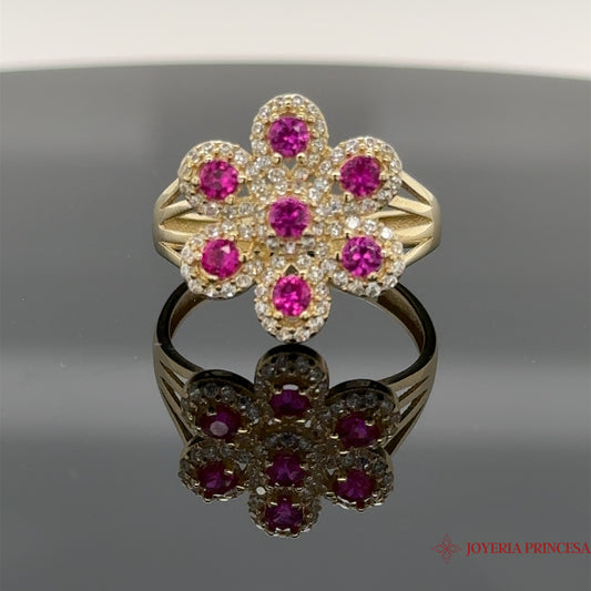 14K Pink Gold Flower Ring