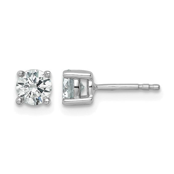 14k White Gold Lab Diamond Earring Studs Size 7/8