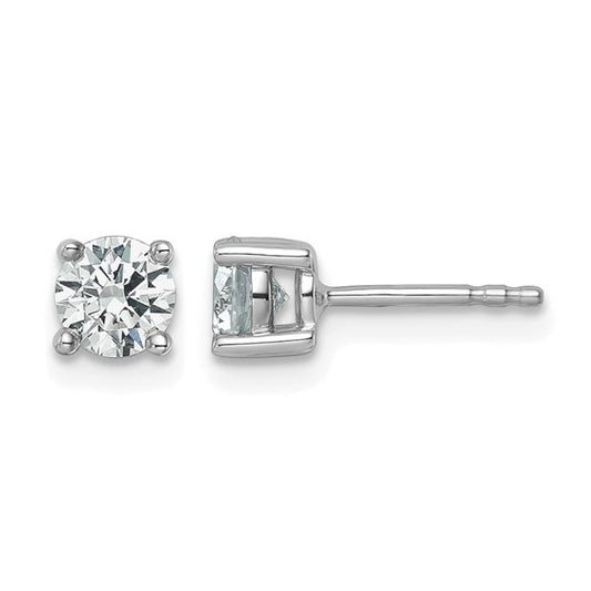 14k White Gold Lab Diamond Earring Studs Size 7/8