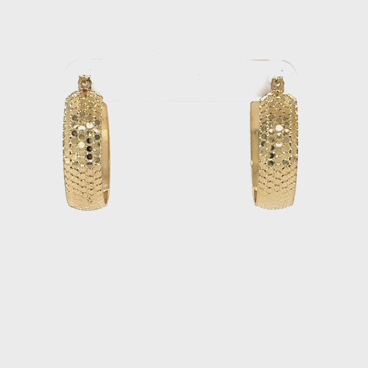 Golden Mosaic 14K Gold Hoop Earrings