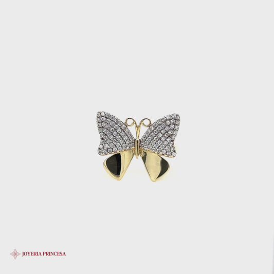 14K Butterfly Zirconia Ring