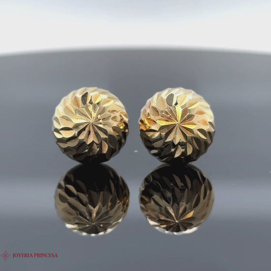 Diamond-Cut Delight 14K Gold Stud Earrings