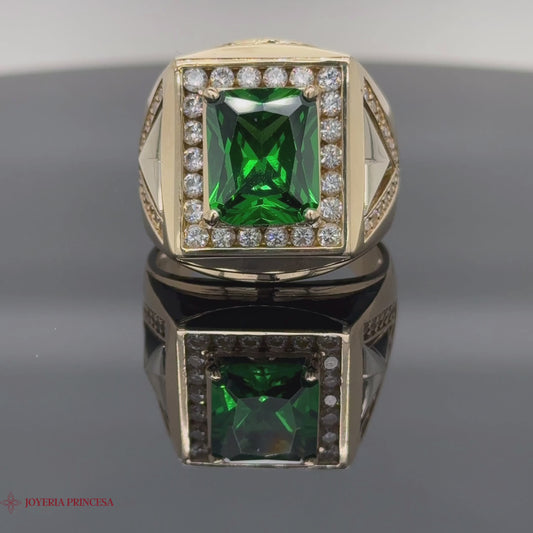 14K Men’s Gold Emerald Ring