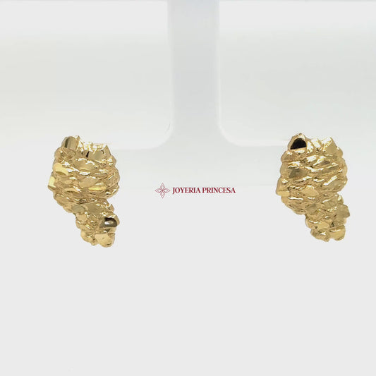 14K Yellow Gold Textured Nugget Stud Earrings — UN-0715_rqrgz4oumtl_2025-10-01-16-39-33