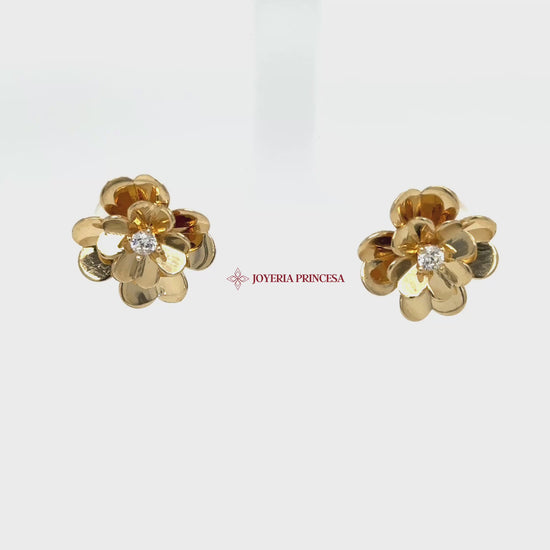 14K Yellow Gold Floral Diamond-Inspired Earrings — UN-0710_vng4y9hounq_2025-10-01-15-54-55