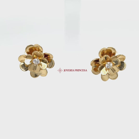 14K Yellow Gold Floral Diamond-Inspired Earrings — UN-0710_vng4y9hounq_2025-10-01-15-54-55
