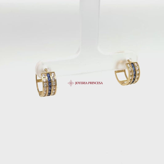 14K Gold Triple Row Sapphire & Diamond-Inspired Earrings — UN-0701_ghut71bxql_2025-10-01-15-28-04