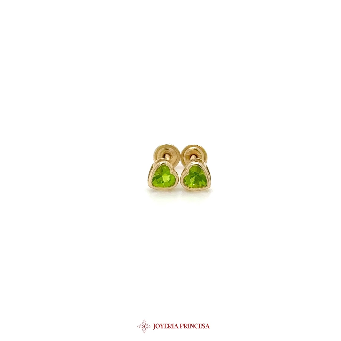 14K Gold Peridot Stud Earrings