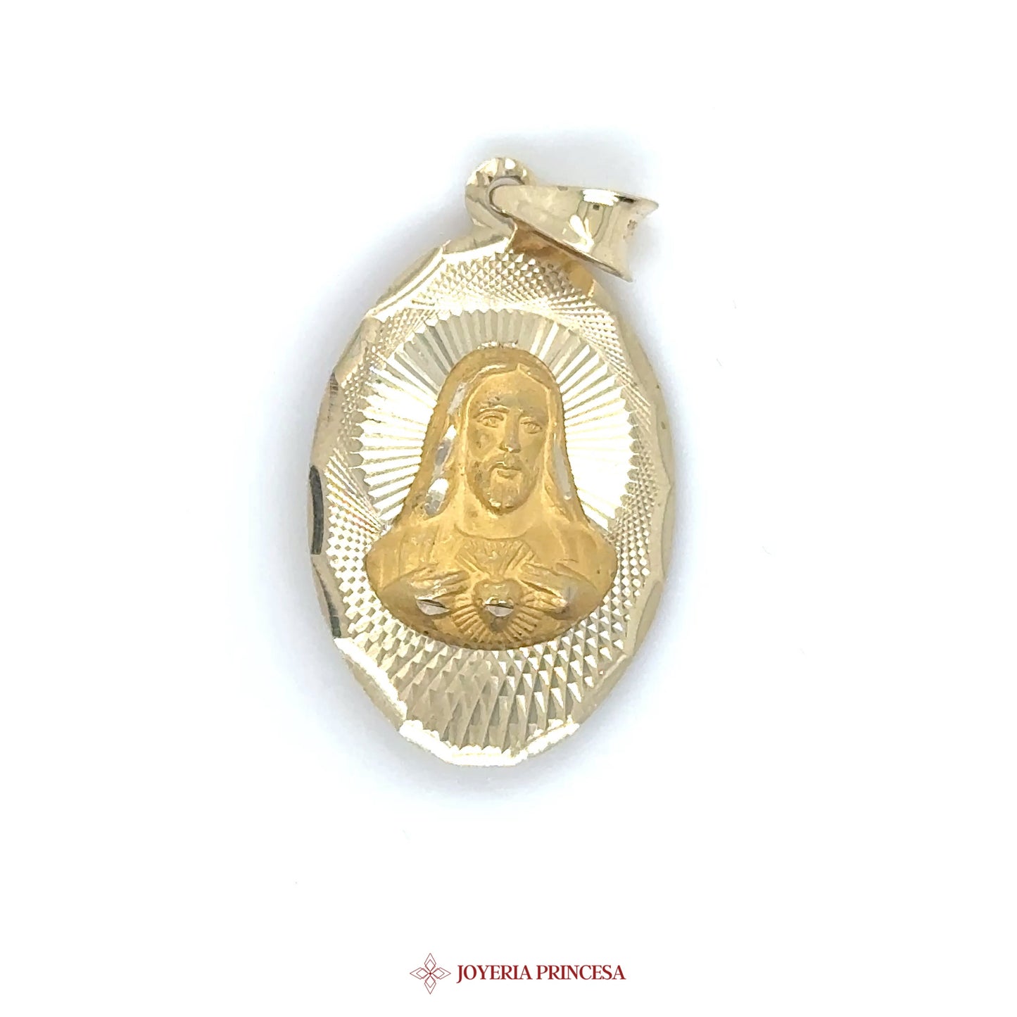 14K Jesus Pendant with Textured Finish