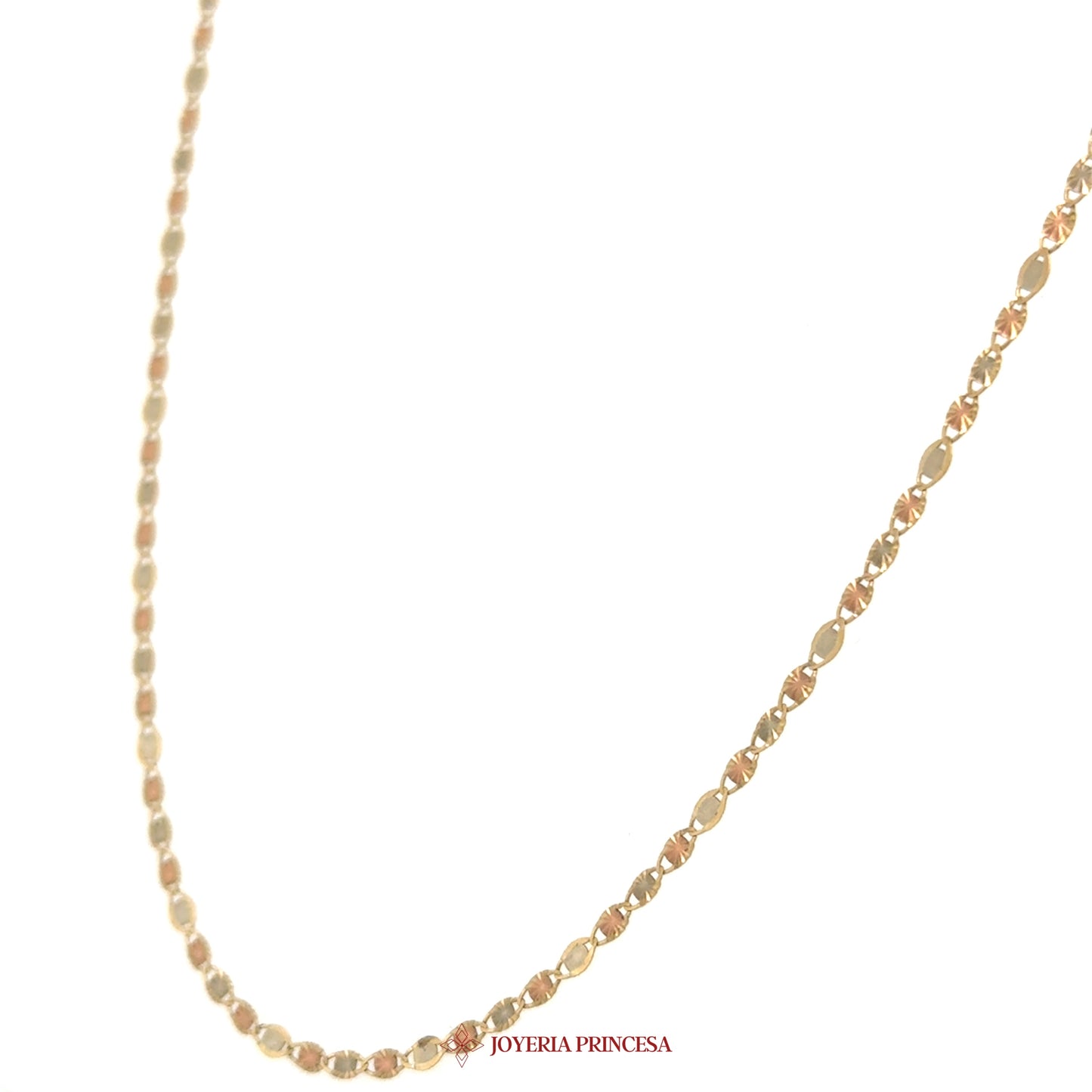14K 24in 2mm Valentino Quinceañera Necklace with Elegant Design