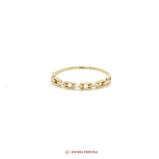 14K Gold Link Chain Ring