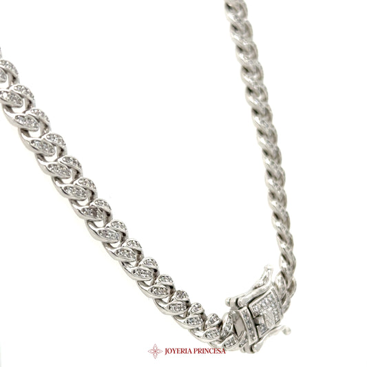 24inch 6.6mm Silver Necklace with Elegant Braided Design