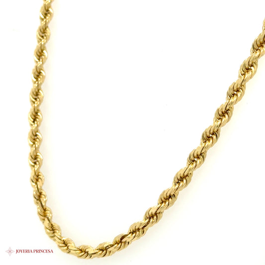 14K 22in 3.7mm Gold Rope Necklace