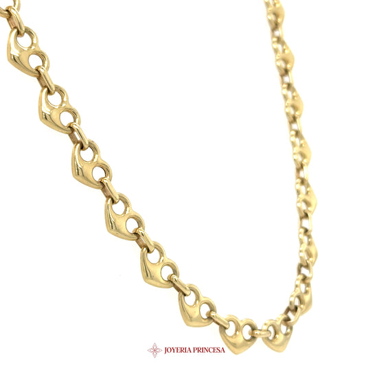 14K 18in7.5mm Heart Motif Necklace