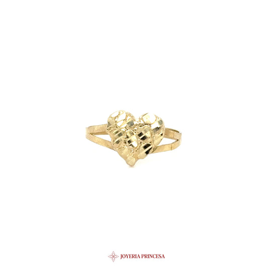10K Gold Nugget Heart Ring (UN-3263)