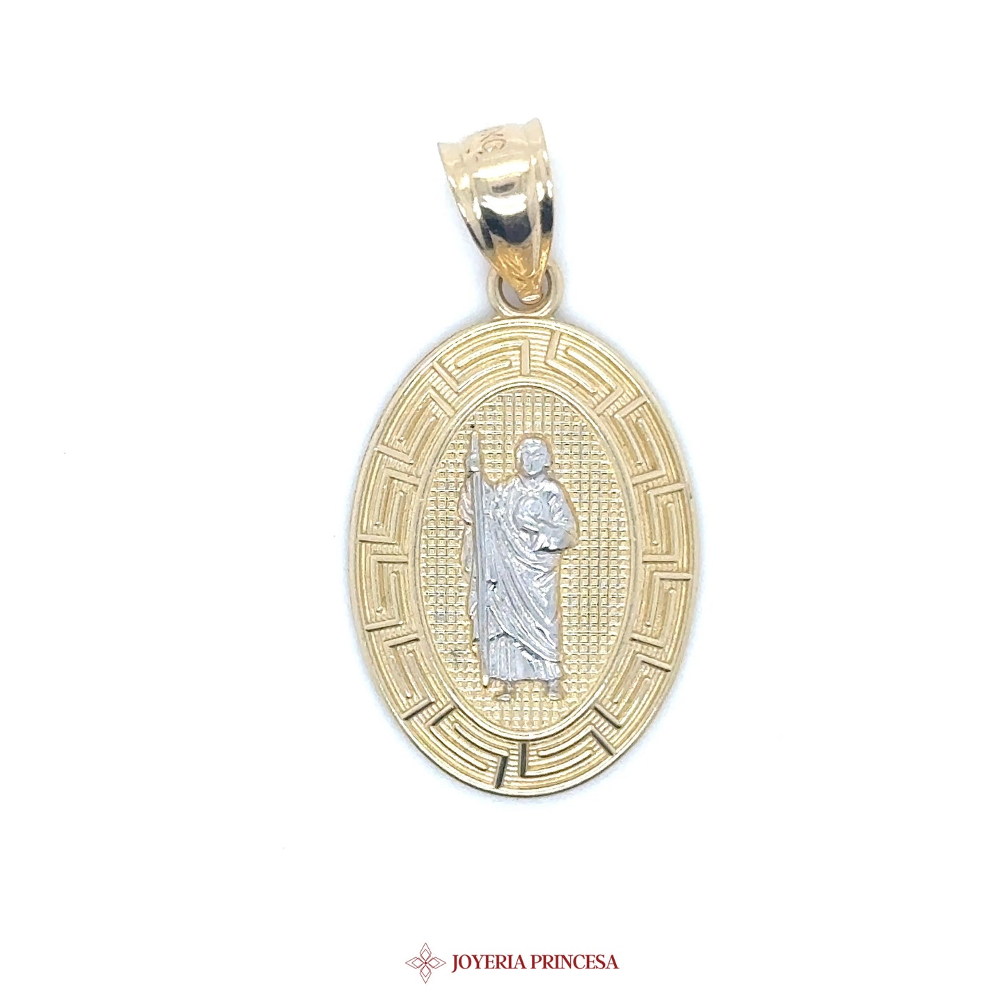 14K San Judas Pendant with Detailed Motif