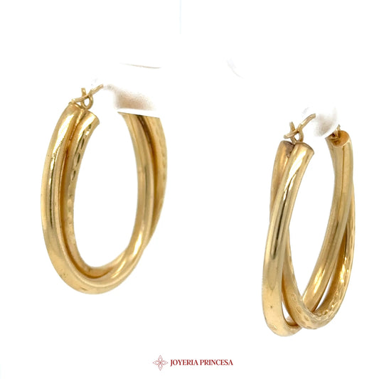 14K Gold Double Hoop Earrings
