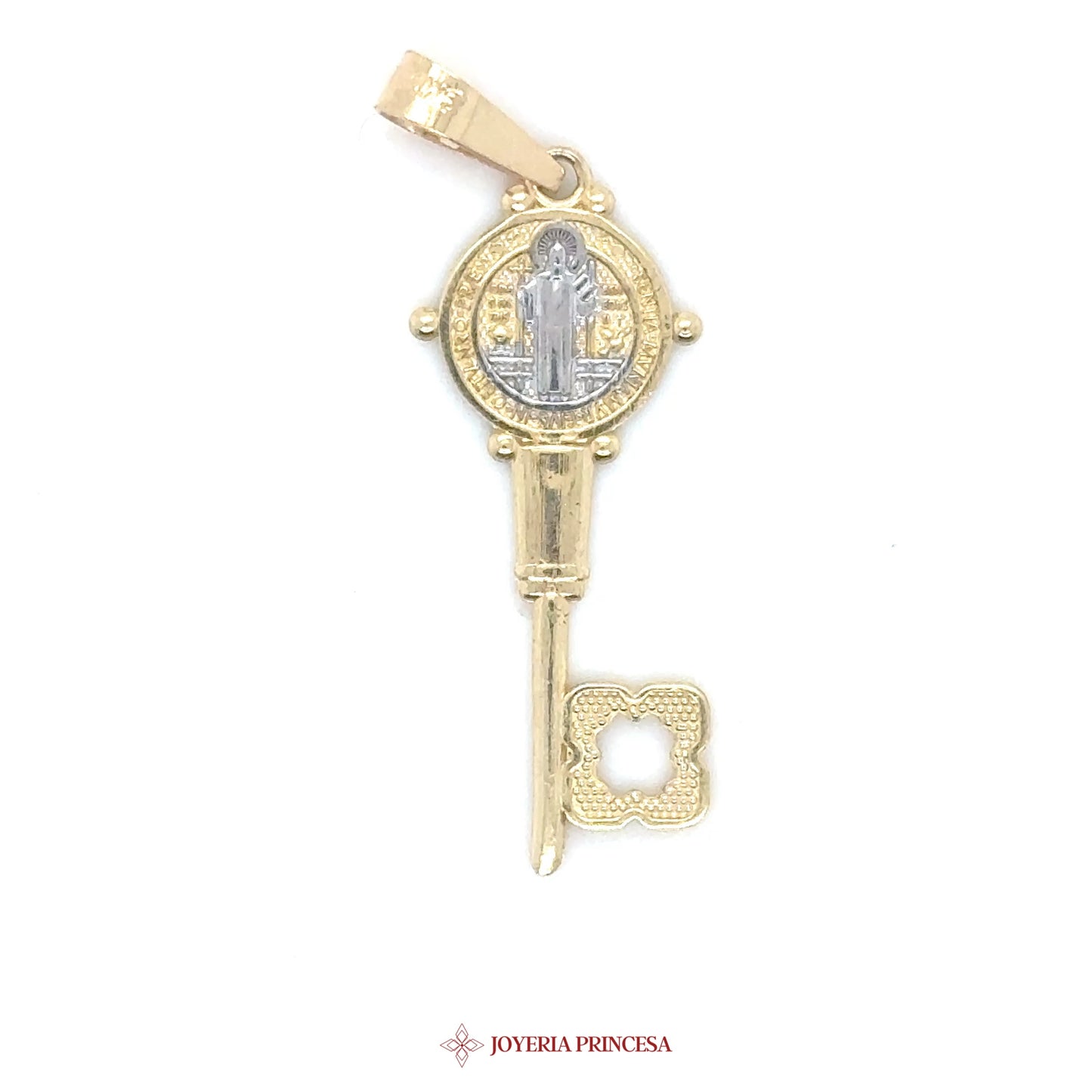 14K San Benito Key Pendant with Dual Tone Finish