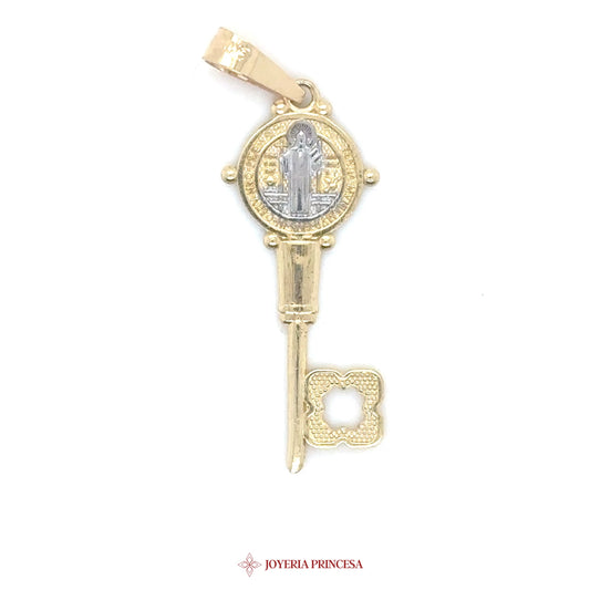 14K San Benito Key Pendant with Dual Tone Finish